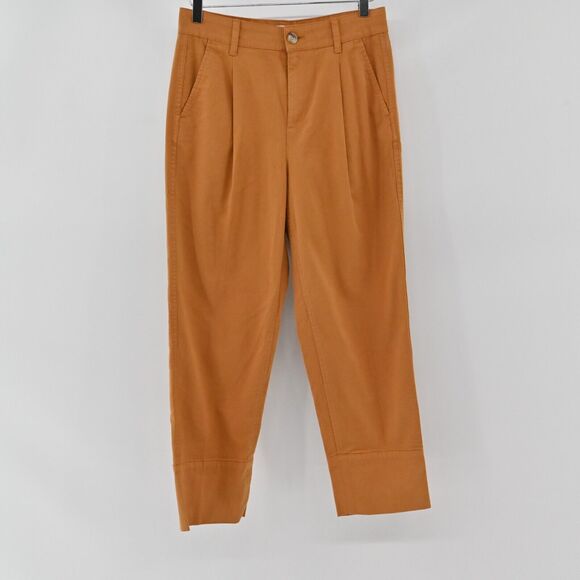 J CREW Pants Womens Size 4 Pleated Chino Straight Cropped Pant Burnt Caramel - Picture 4 of 12